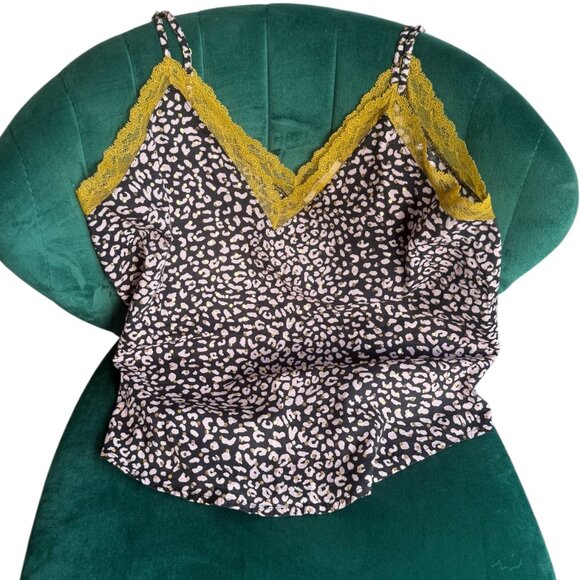 Victoria's Secret Lace Trim Cheetah Pink Gold Chartreuse Pajama Short Set LRG - Picture 2 of 16